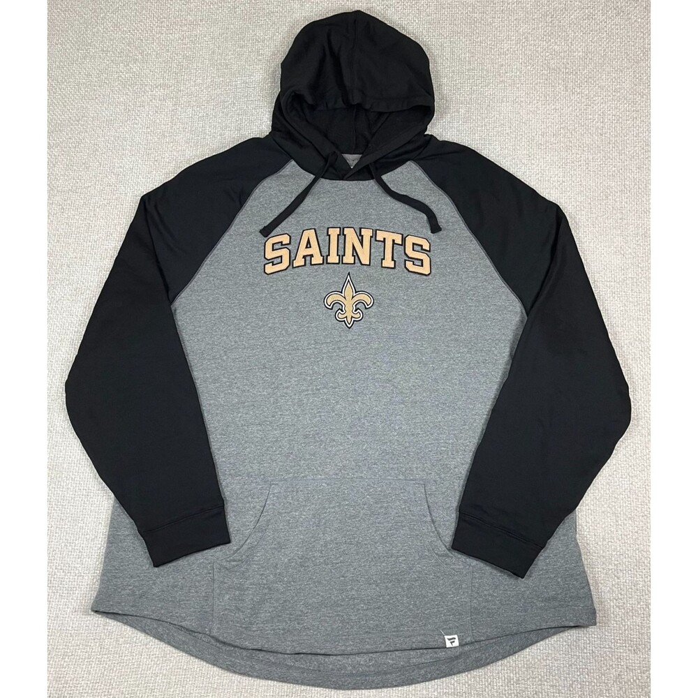 New Orleans Saints Hoodie Men's 5XL Pullover Fanatics Gray Black NFL Football